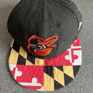 Baltimore Orioles New Era with Maryland Flag l Print Bill Snapback Hat Cap